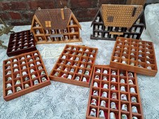 130 x Thimbles Collection  with wooden hanging wall frames