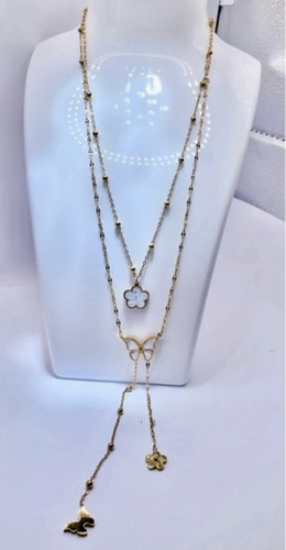 Gold colour butterfly - gold, necklace