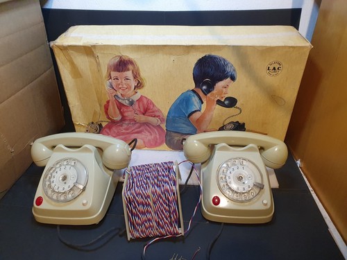 Vintage telephone toy set - vintage,