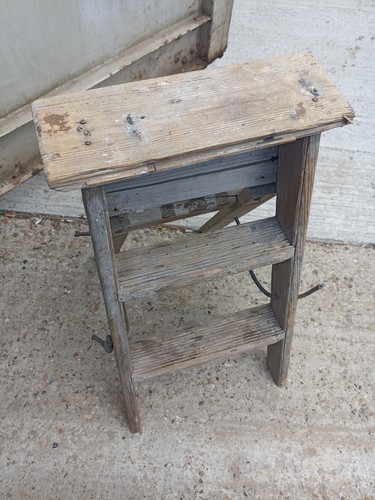 Vintage folding wooden step - folding,