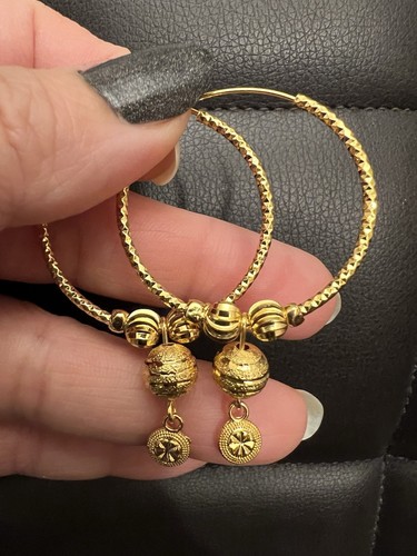 24k gold plated - hoop, earrings