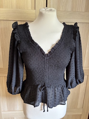 Top shop black neck - top,