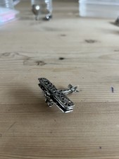 Vintage Silver Miniature Biplane 800 Silver Hallmarked