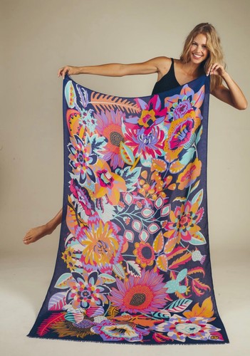 Powder floral fantasy scarf - powder,