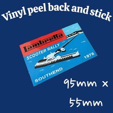 1978 southend on sea scooter rally Vinyl Sticker Lambretta Vespa Li Tv Sx LD L 