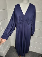 Joanna Hope Navy Blue Midi Long Sleeve Dress With Pocket Size 22. BNWT.PD2007120