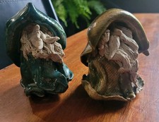 2 Clarecraft Wizard  Pottery Figurines by  Pearson. Vintage individual And Rare