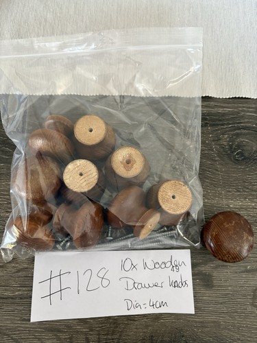 10x wooden drawer knobs dia4cm - knobs,