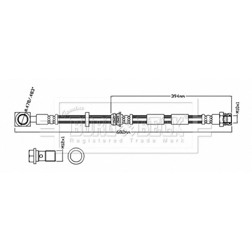 Brake hose for - brake, 2.0