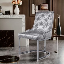 Silver Grey Velvet Floral