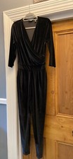 New Ruth Langsford Black Velvet Jumpsuit Size Small8/10