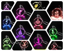 CRYSTAL LED KEYRING TINKERBELL  HARRY POTTER UNICORN Fairy Mermaid AND SUPERHERO
