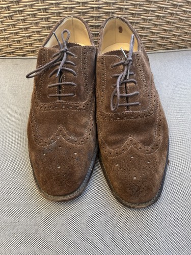 Loake suede brown brogues - suede,