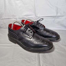 Tricker's Bourton Brogue Shoes Mens UK 7T Black Leather Formal Wedding Work