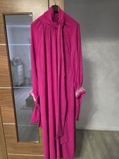 Stunning New Abaya dress hot pink floor length maxi modest party abaya long