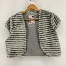 Next Ladies Grey Faux Fur Bolero Shrug Jacket L
