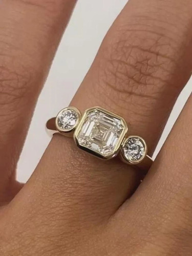 3ct asscher cut moissanite - 3ct,