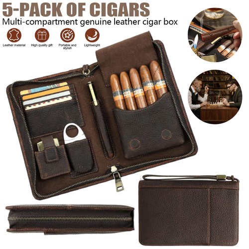 Genuine leather cigar case - genuine,