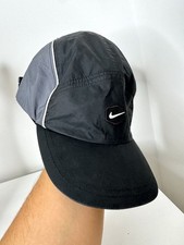 Rare Vintage Y2K Black & Grey Nike Hex 5 Panel Cap Tn Style Elasticated Cap