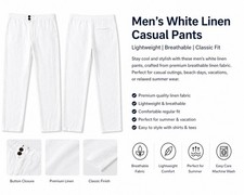 Men’s White Linen Trousers
