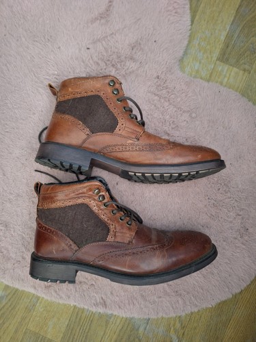 Brogue leather lace boots - brogue,