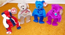 TY BEANIE BABIES  BEARS 4 ALL WITH TAGS UNITY 1999 SIGNATURE PATRIOT  MILLENIUM