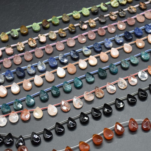 Faceted teardrop beads - ,