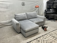 Snug The Cloud Sunday Storage Chaise Sofa Bed In Warm Grey Velvet RRP £3573