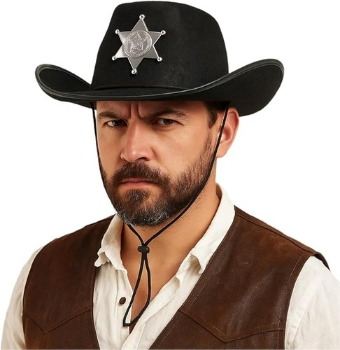 Black cowboy sheriff - black, with