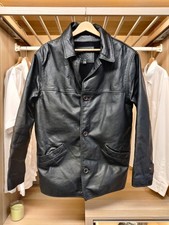 VINTAGE CIRO CITTERIO BLACK LEATHER JACKET SMALL MENS RETRO FLEECE LINED COAT