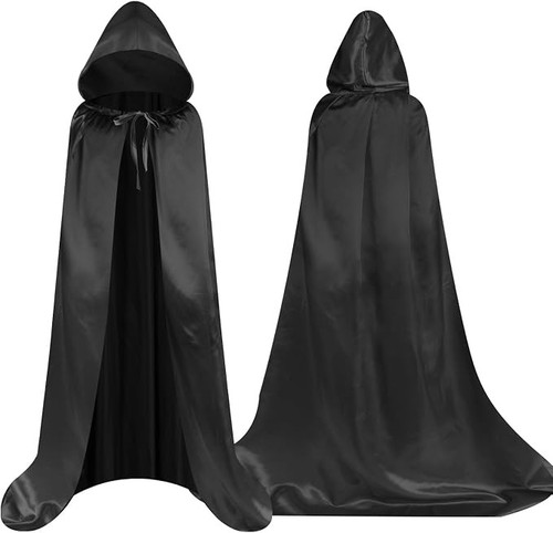 Black hooded cape halloween - hooded,