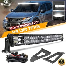 Curved 42" LED Combo Light Bar+ Mount Brackets + Wire For Mitsubishi L200 triton