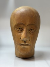 Turn of The Century Wooden Wig Makers Block Mannequin Head
