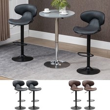Bar Stools Set of 2 Height Adjustable Swivel Barstool W/ Footrest Kitchen
