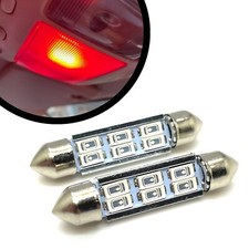 2 Red 8 LED Interior Bulbs