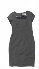 Sophie Grey Womens Grey Cotton Blend A-Line Size 10