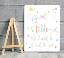 A5 Sweet Table Candy Stall Cart Metal Sign With Easel Wedding Party - Star