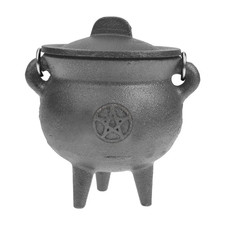 Medium Cast Iron Witches Pentagram Cauldron Wicca Pagan Gothic Halloween Spells