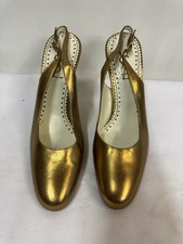 YSL Metallic Gold Court Shoes