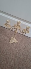 Shabby Chic 3 Arm Candelabra Candle Holder | Distressed Cast Metal Table...