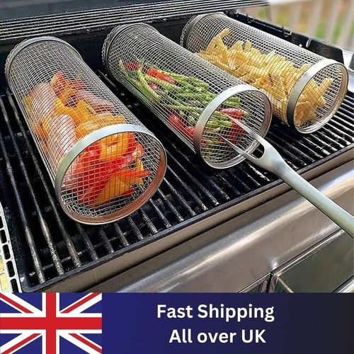 Rolling grill basket bbq net - basket,