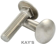 M6 M8 M10 M12 CARRIAGE BOLTS CUP SQUARE DOMED COACH SCREWS A2-70 STAINLESS STEEL