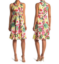 London 10 Floral Belted Fit