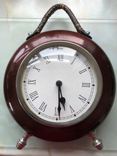 Hanging Quartz Wall Clock Pocket Watch Themed 9 Inch Dia Needs Light Cleaning