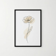 A4 Flower Line Art Print