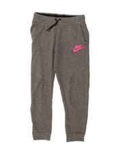 NIKE Girls Tracksuit Trousers Joggers 13-14 Years XL Grey Cotton AL07