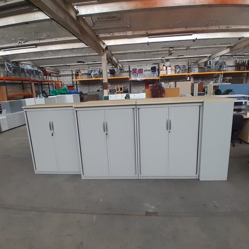 Grey tambour cabinets - grey, office