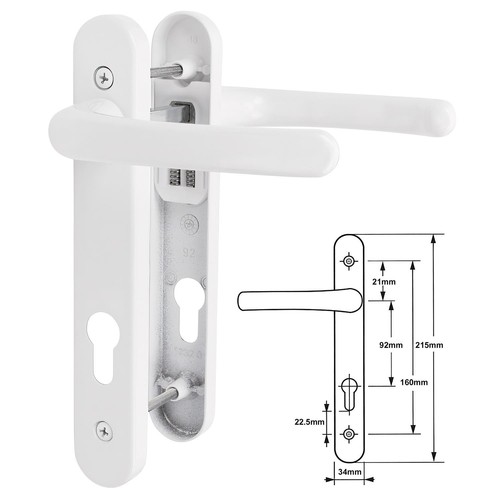 Upvc door handle pair sprung - upvc,