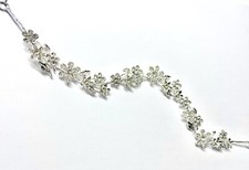 Silver diamanté floral hair - diamanté,