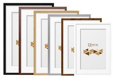 Thin Photo Frame Black White Oak Silver Picture Poster Frame With White Mount